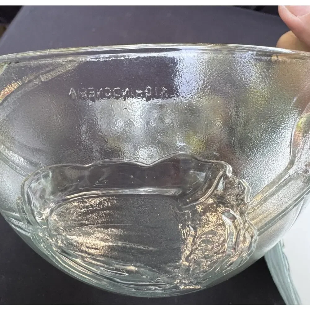 2 Vintage 1980’s Bali Le Clear Glass 10” Vegetable Serving Bowls -10/25/24